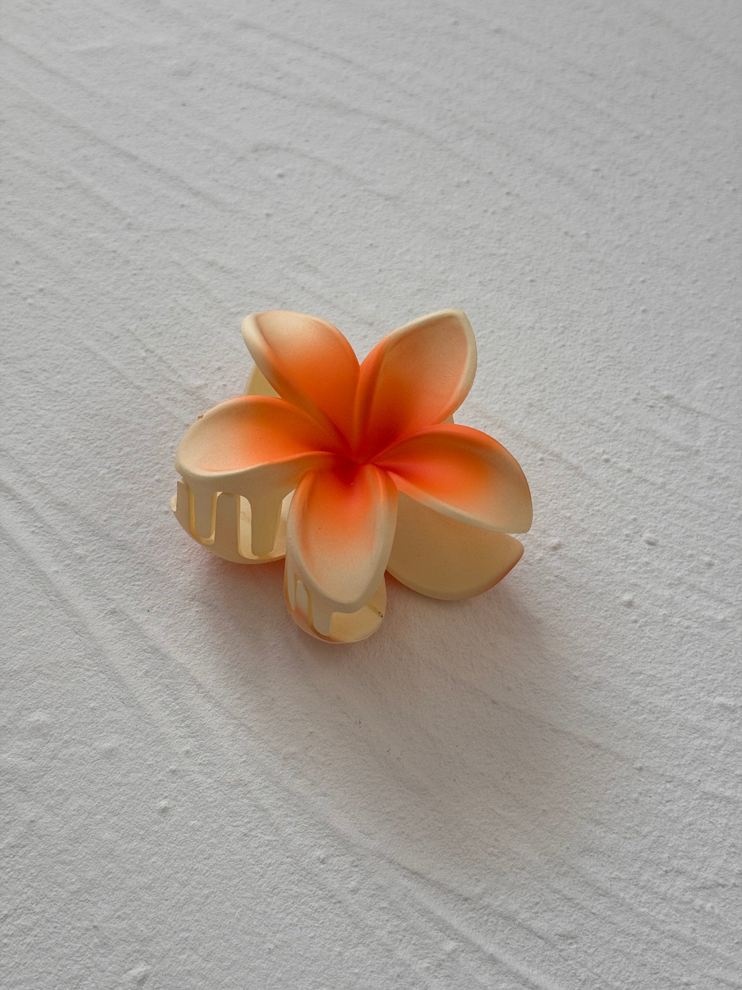 Frosted Orange Frangipani Clip