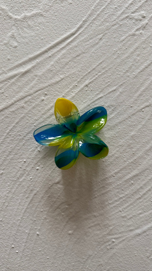 Frangipani Clip Marble Blue/Yellow
