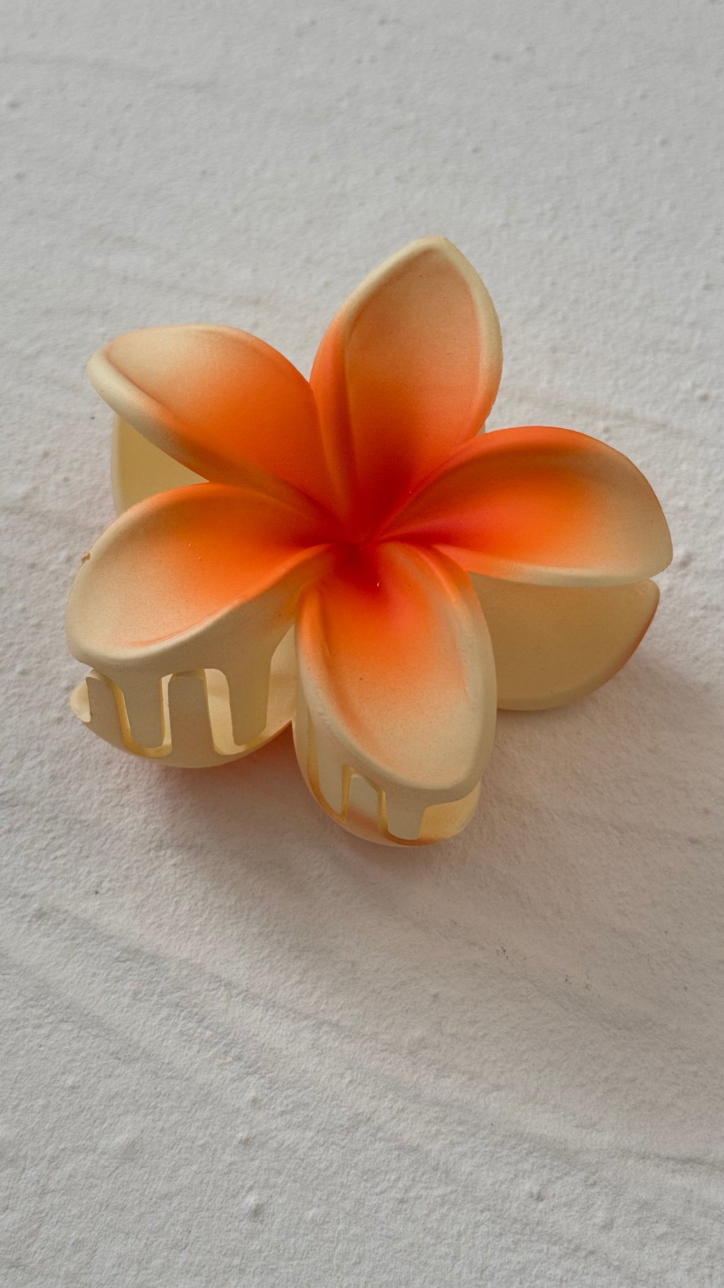 Frosted Orange Frangipani Clip