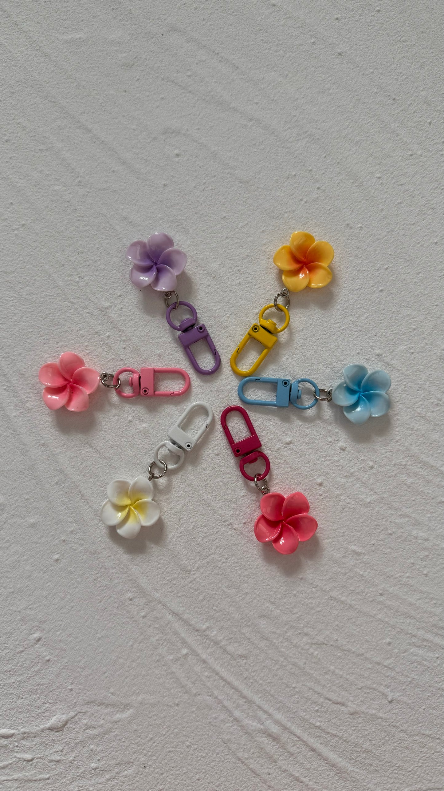 Vibrant Frangipani Keyring