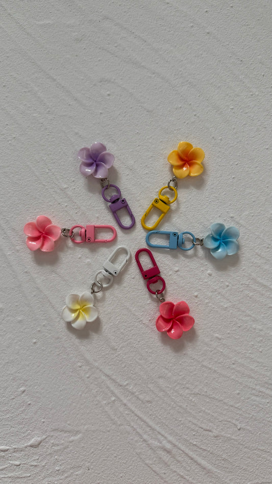 Vibrant Frangipani Keyring