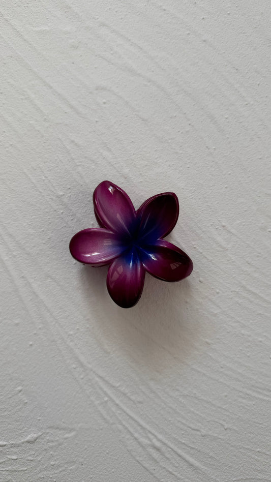 Metallic Purple Frangipani Clip