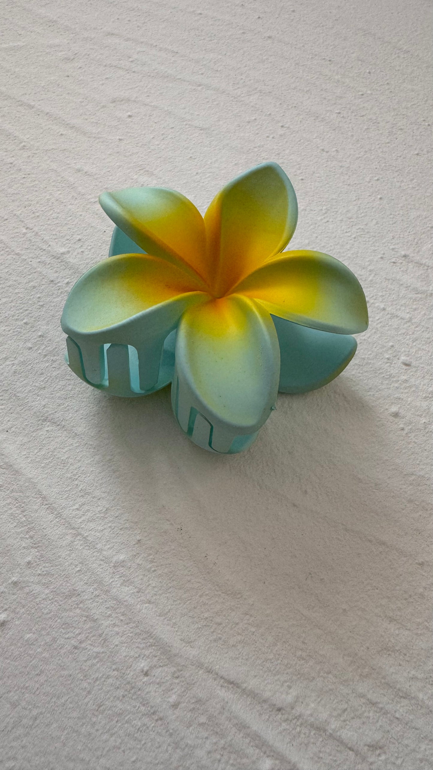 Frosted Aqua Frangipani Clip
