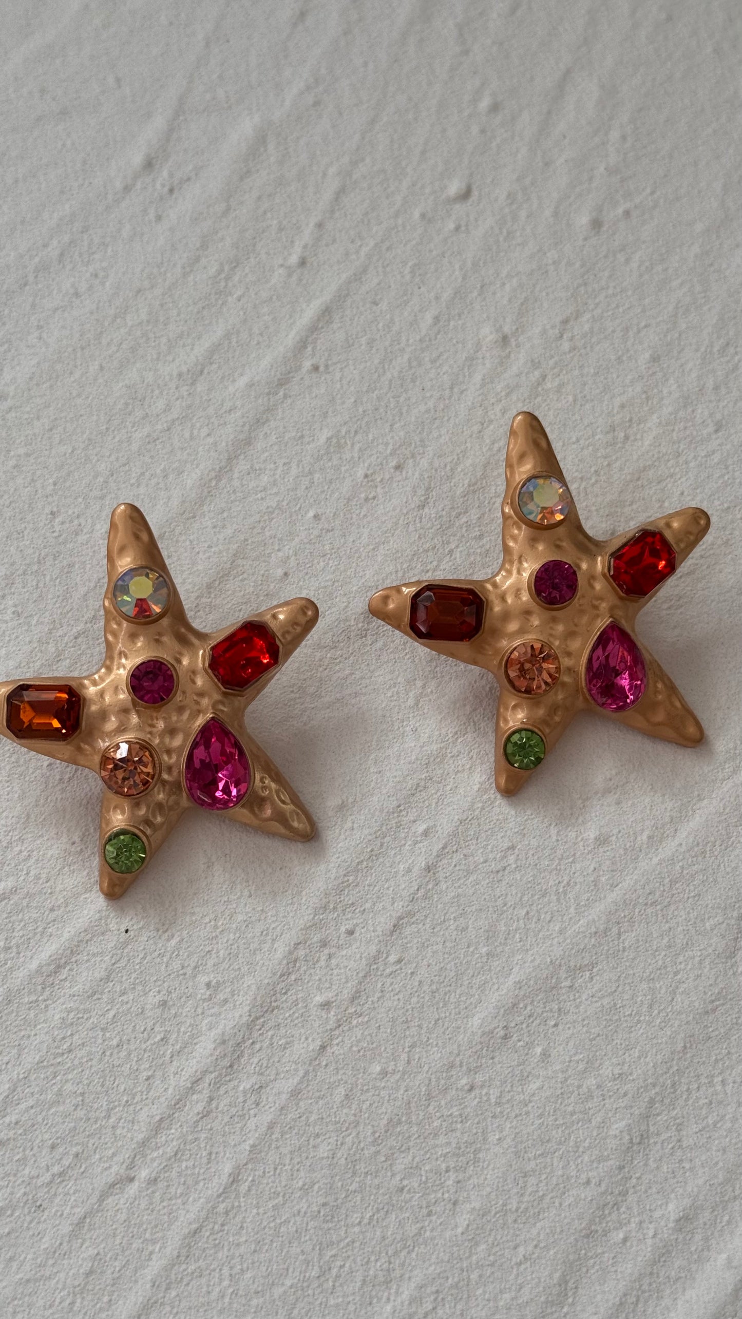 Rhinestone Starfish Earrings