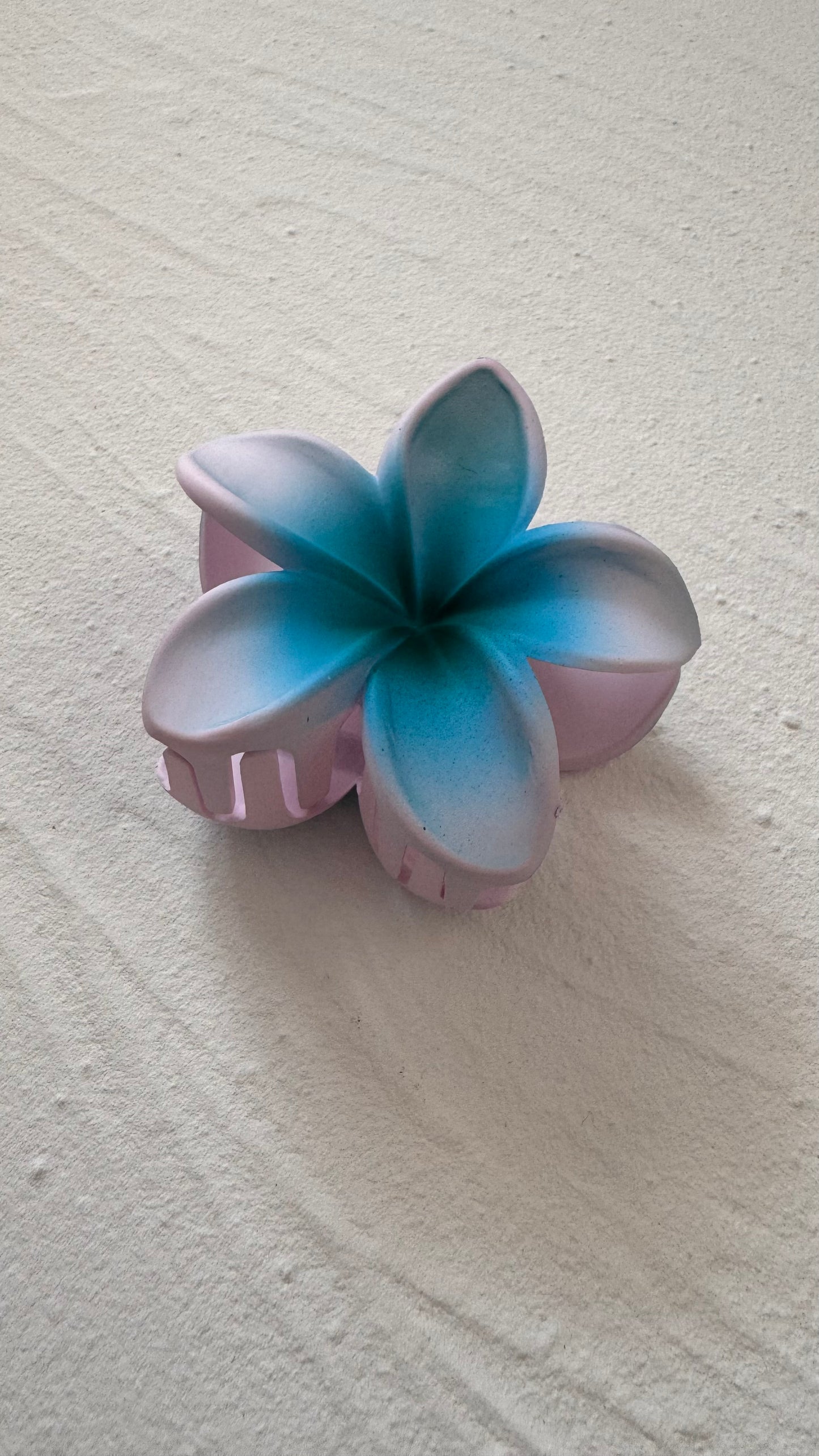 Frosted Blue Frangipani Clip