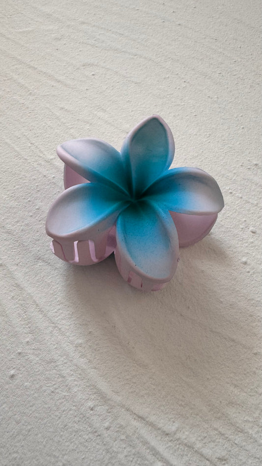 Frosted Blue Frangipani Clip