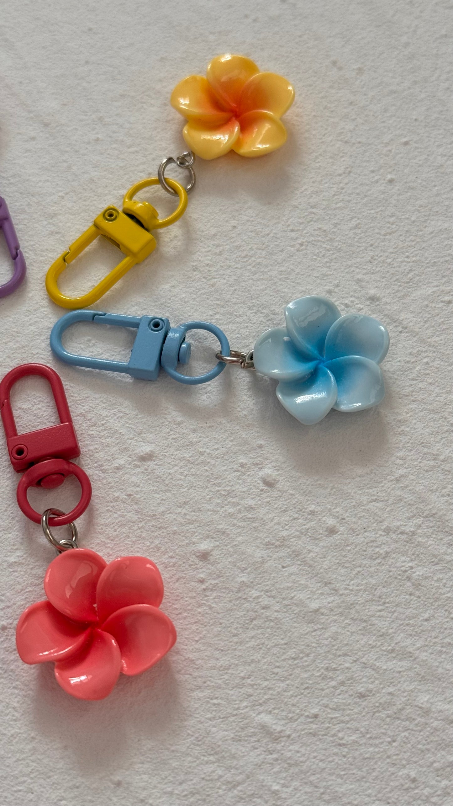 Vibrant Frangipani Keyring