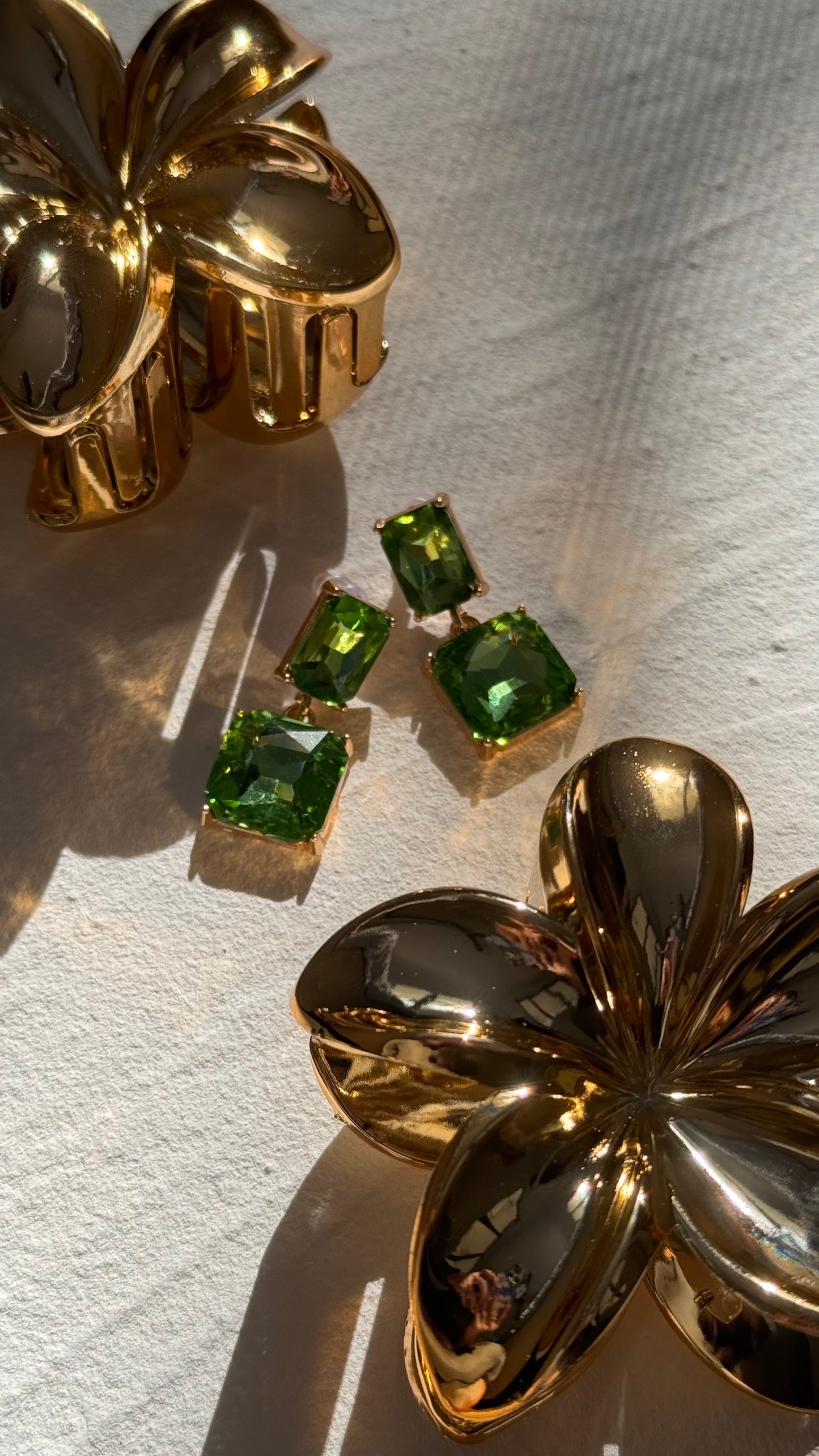 Green Rhinestone Dangles