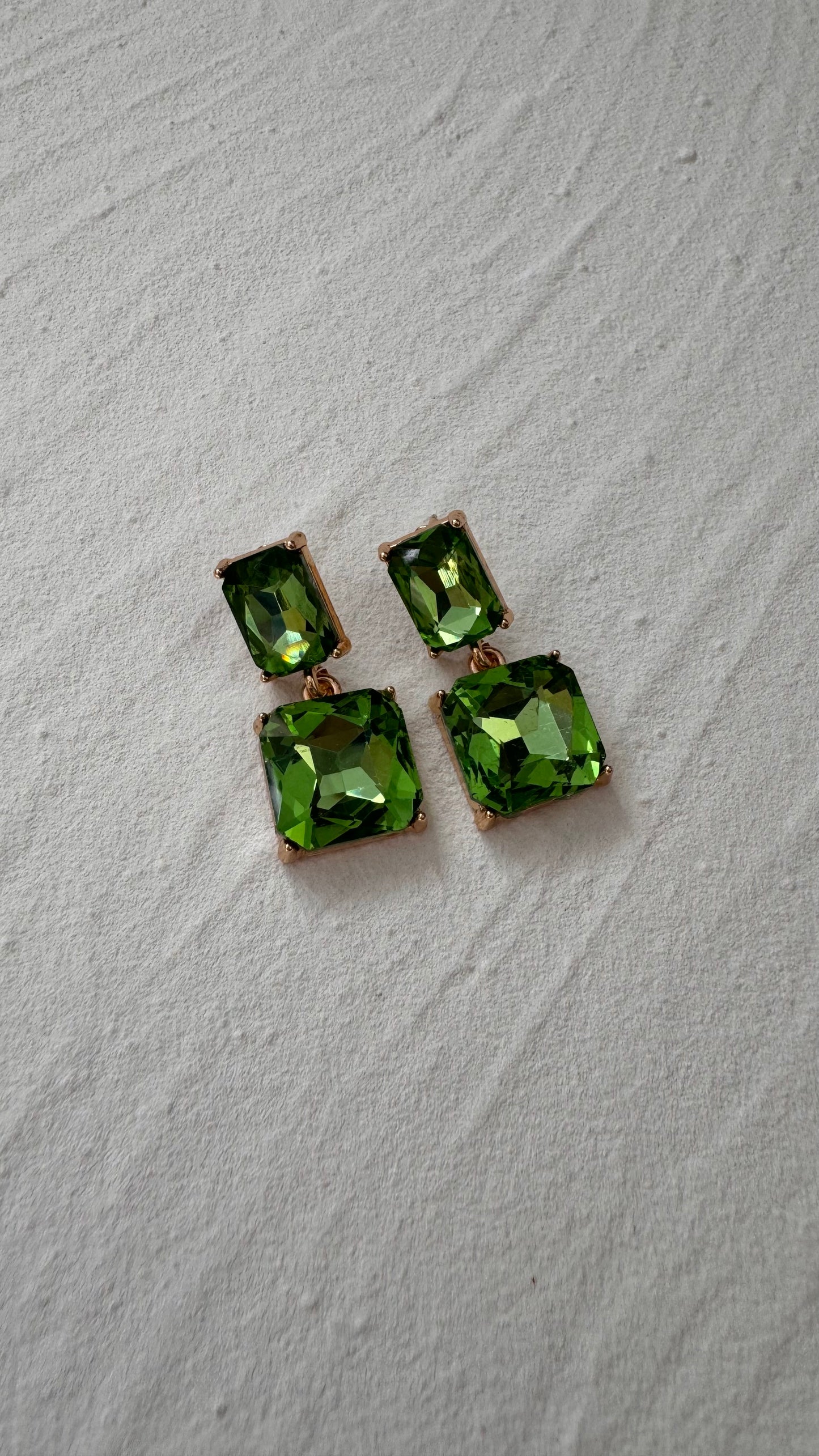 Green Rhinestone Dangles