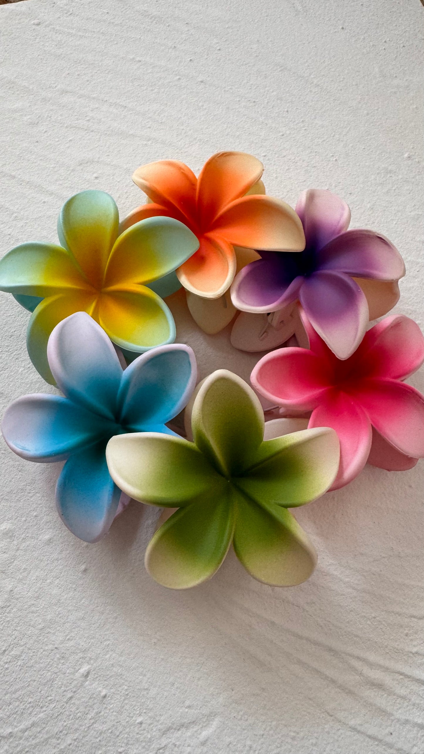 Frosted Blue Frangipani Clip