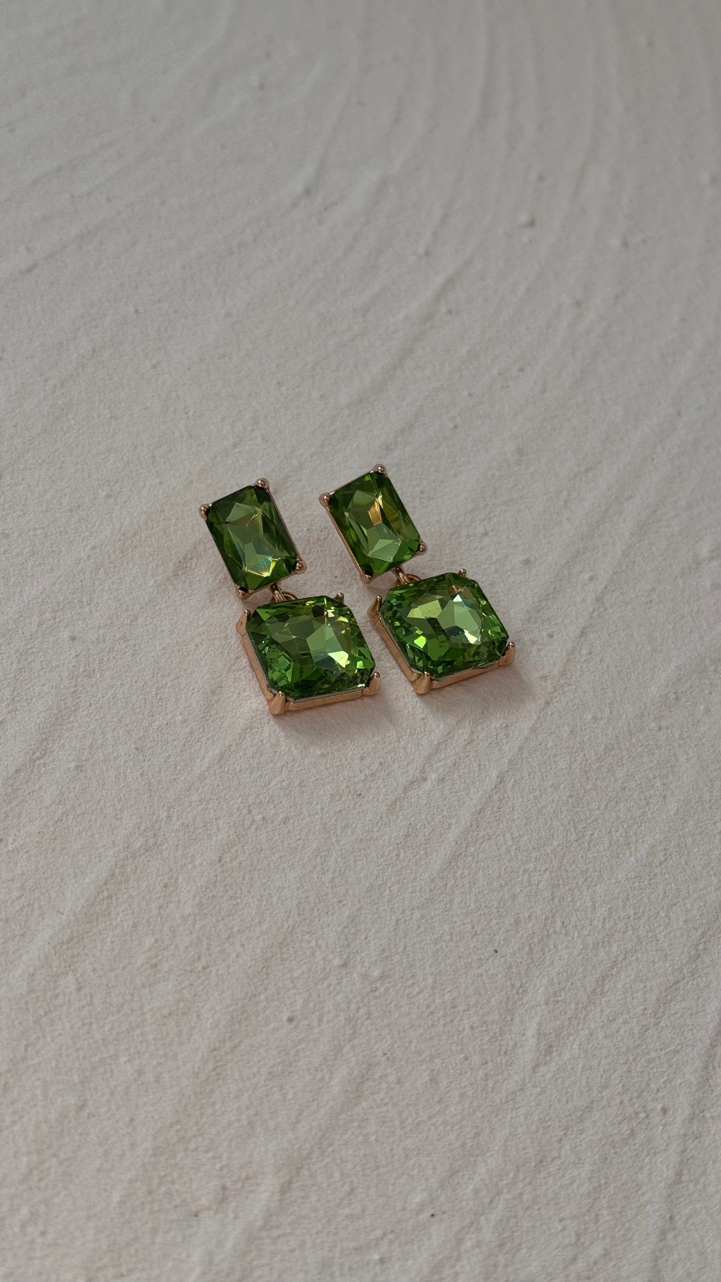 Green Rhinestone Dangles