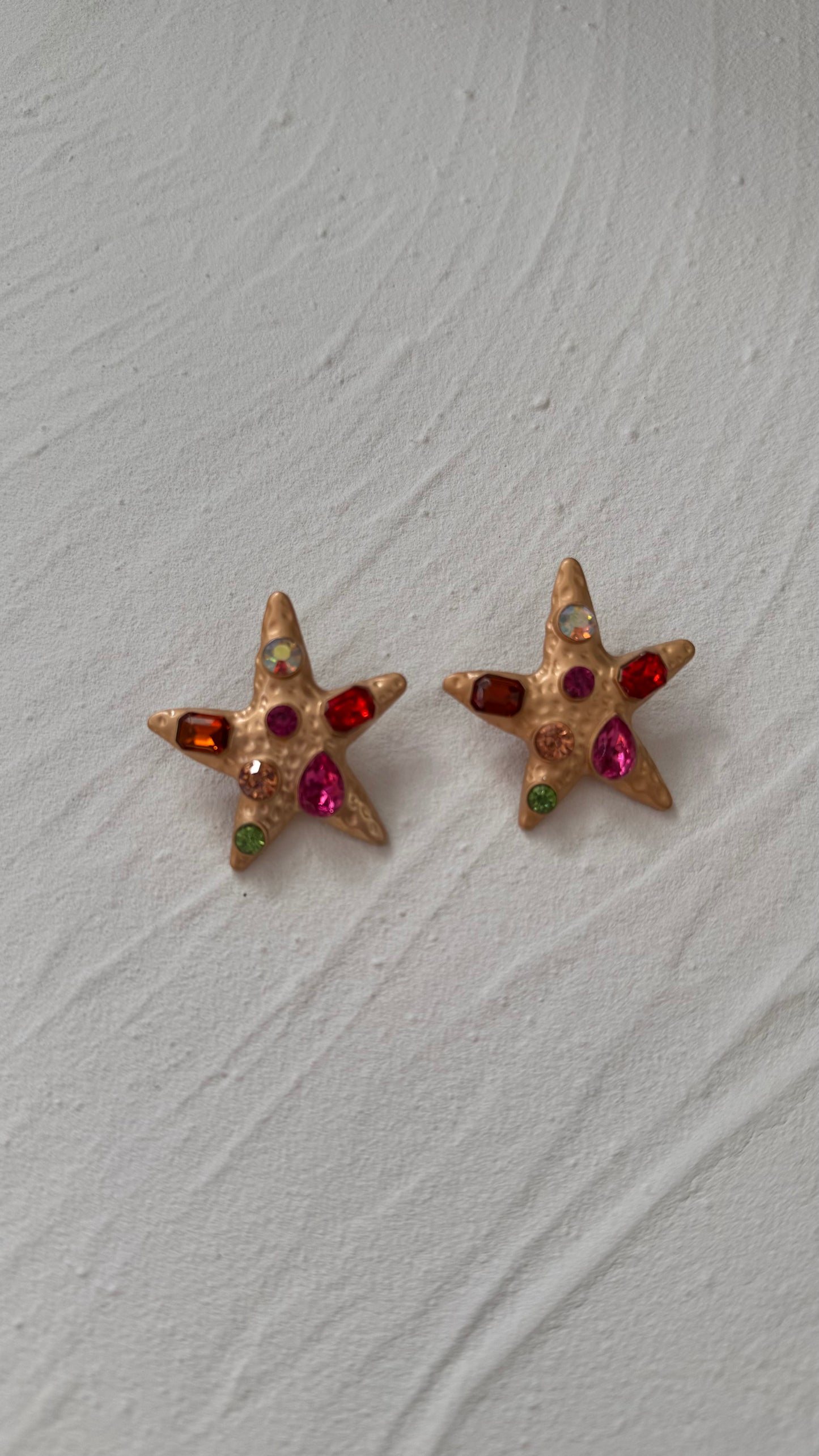 Rhinestone Starfish Earrings