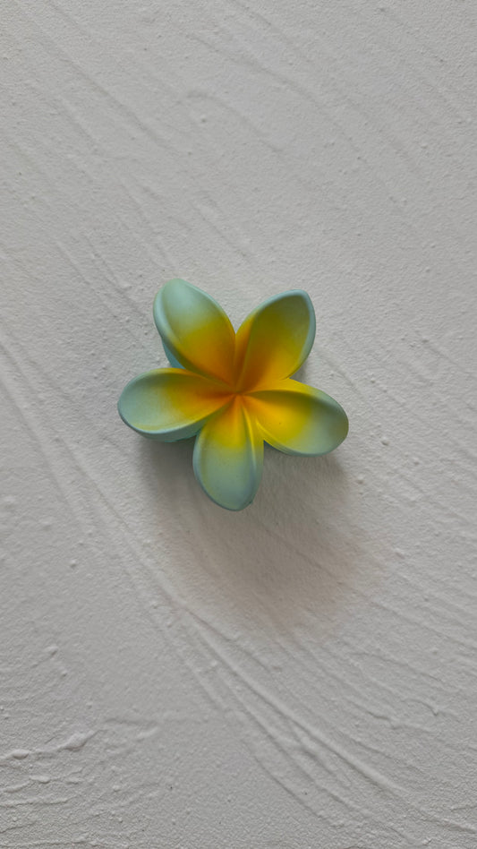 Frosted Aqua Frangipani Clip