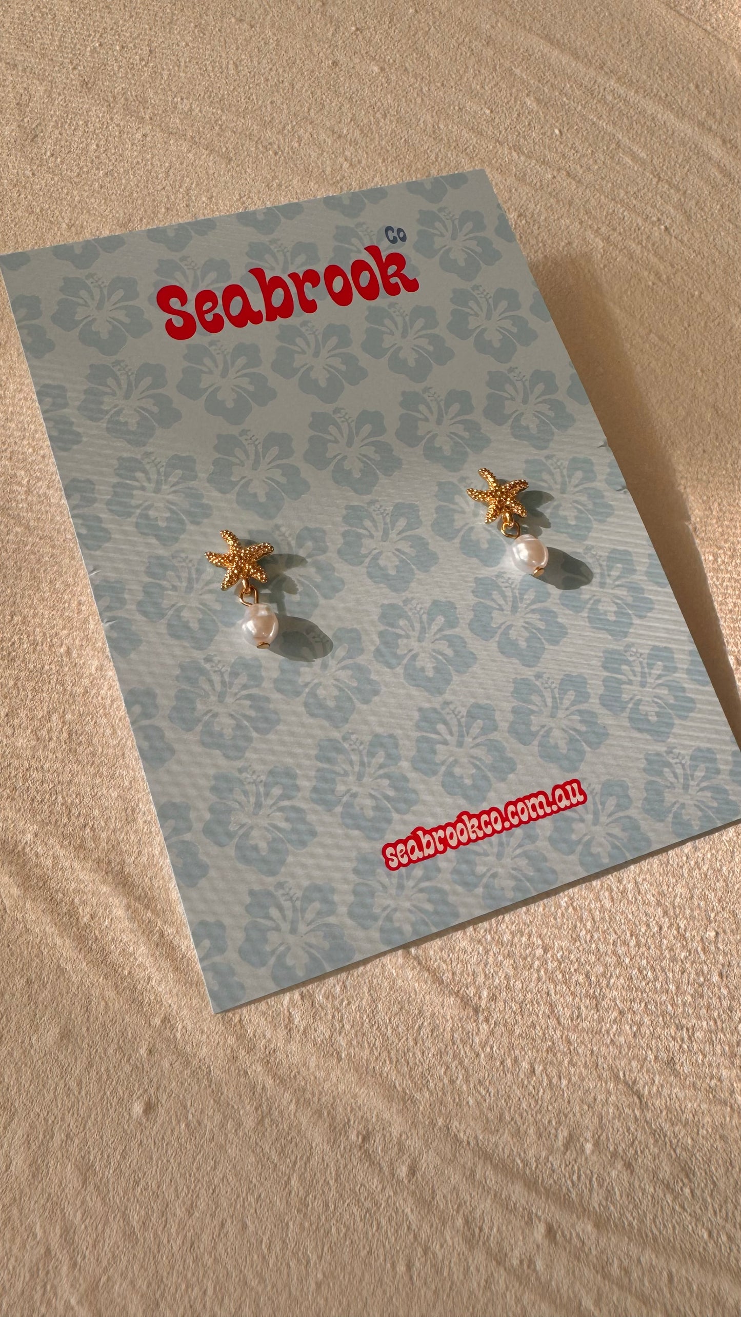 Mini Starfish Pearl Earrings