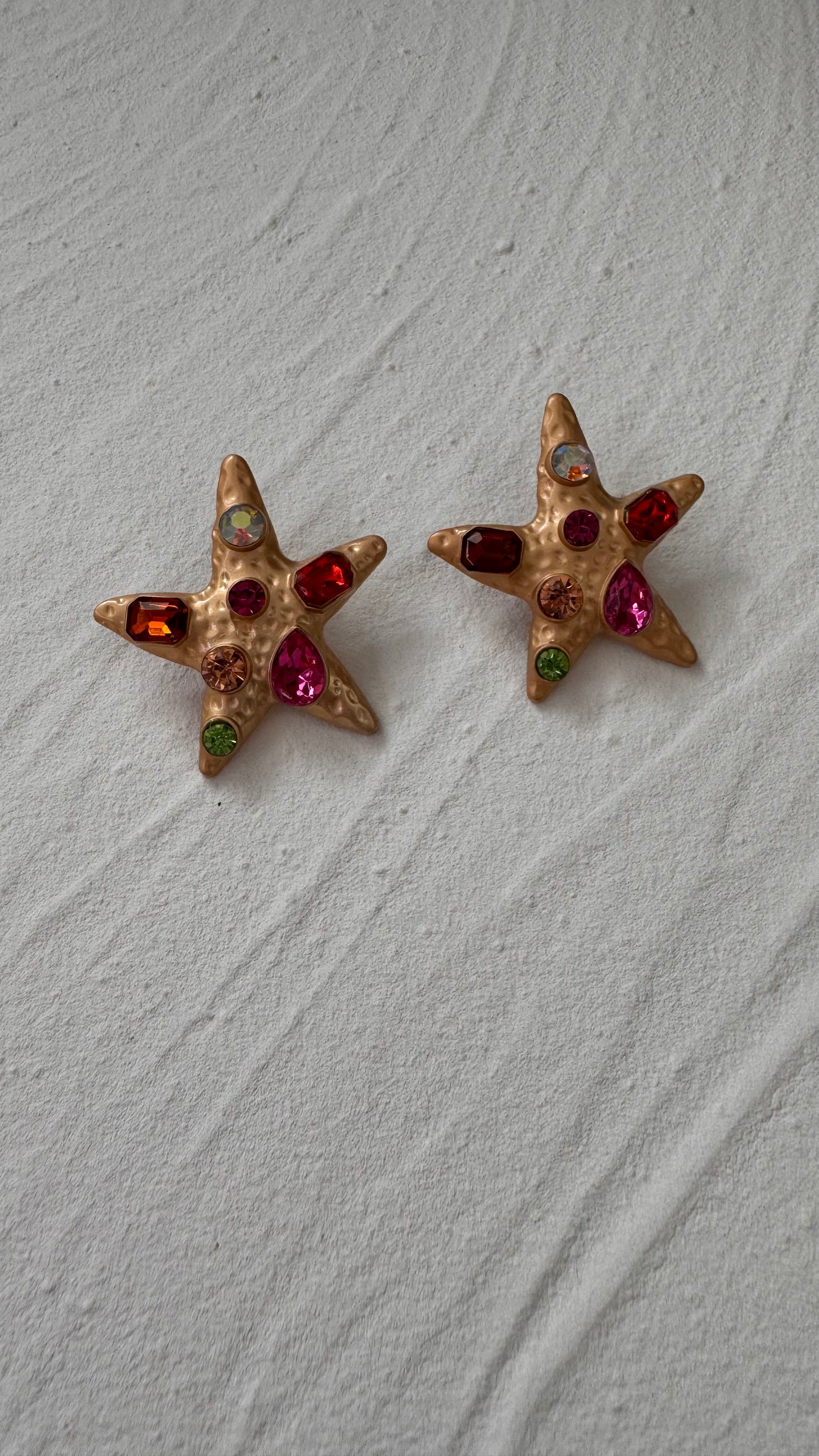 Rhinestone Starfish Earrings