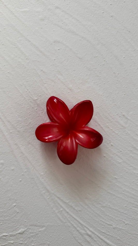 Metallic Red Frangipani Clip