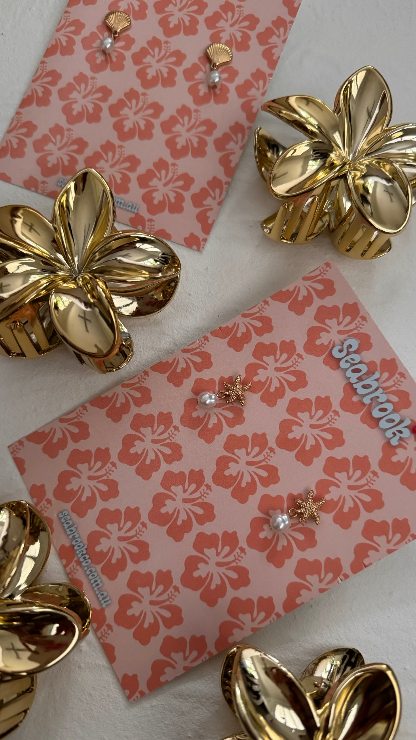 Mini Starfish Faux Pearl Earrings