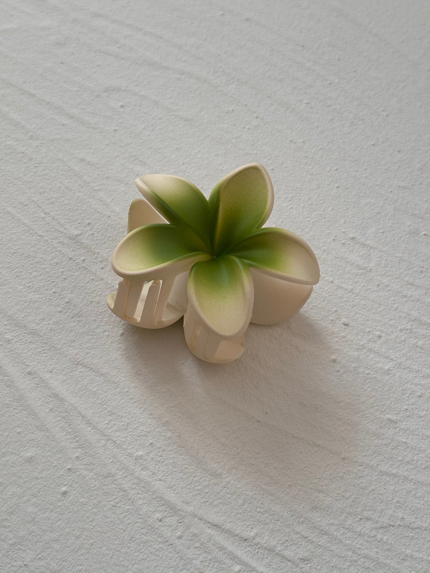 Frosted Green Frangipani Clip