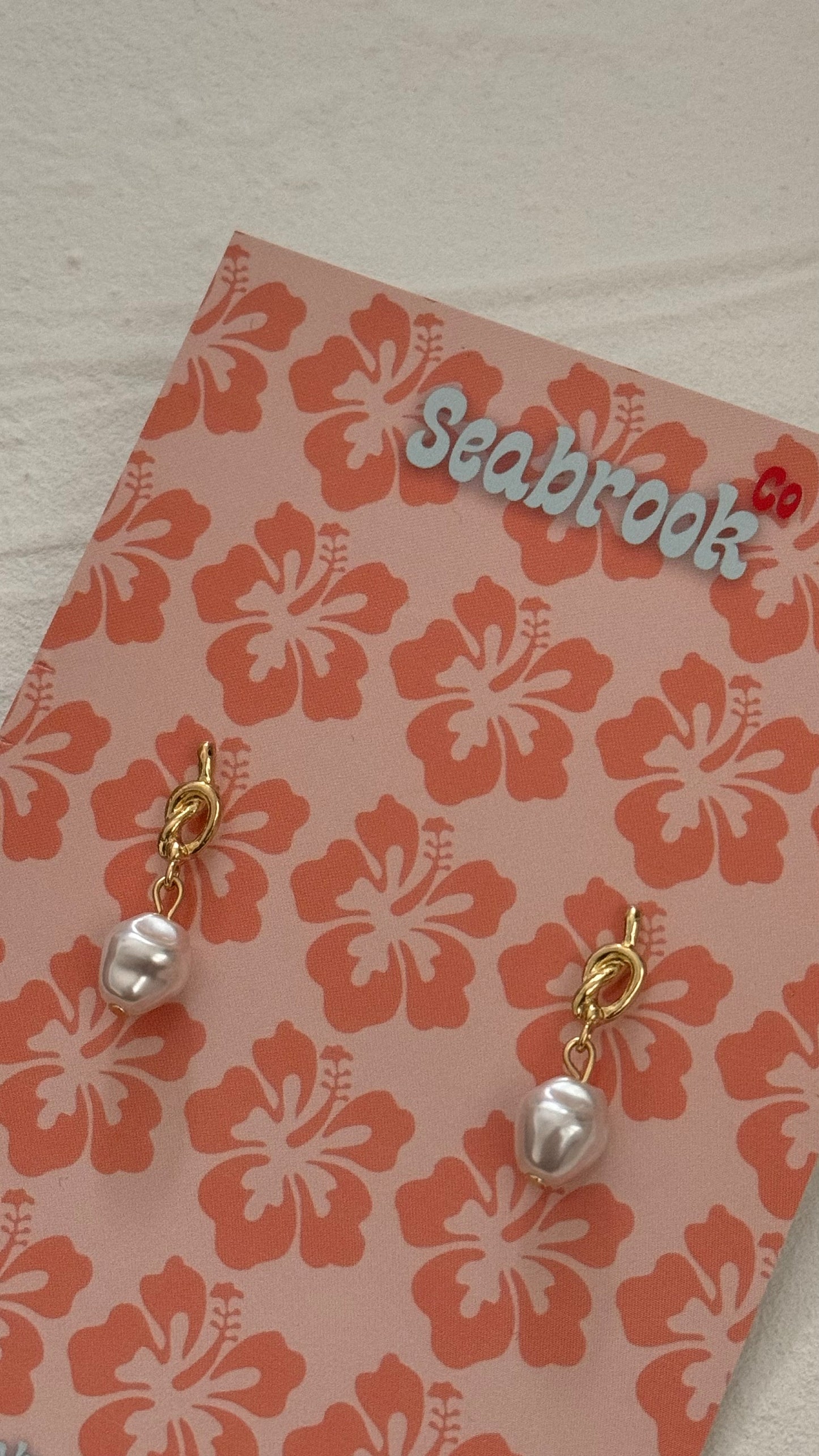 Knot Faux Pearl Earrings