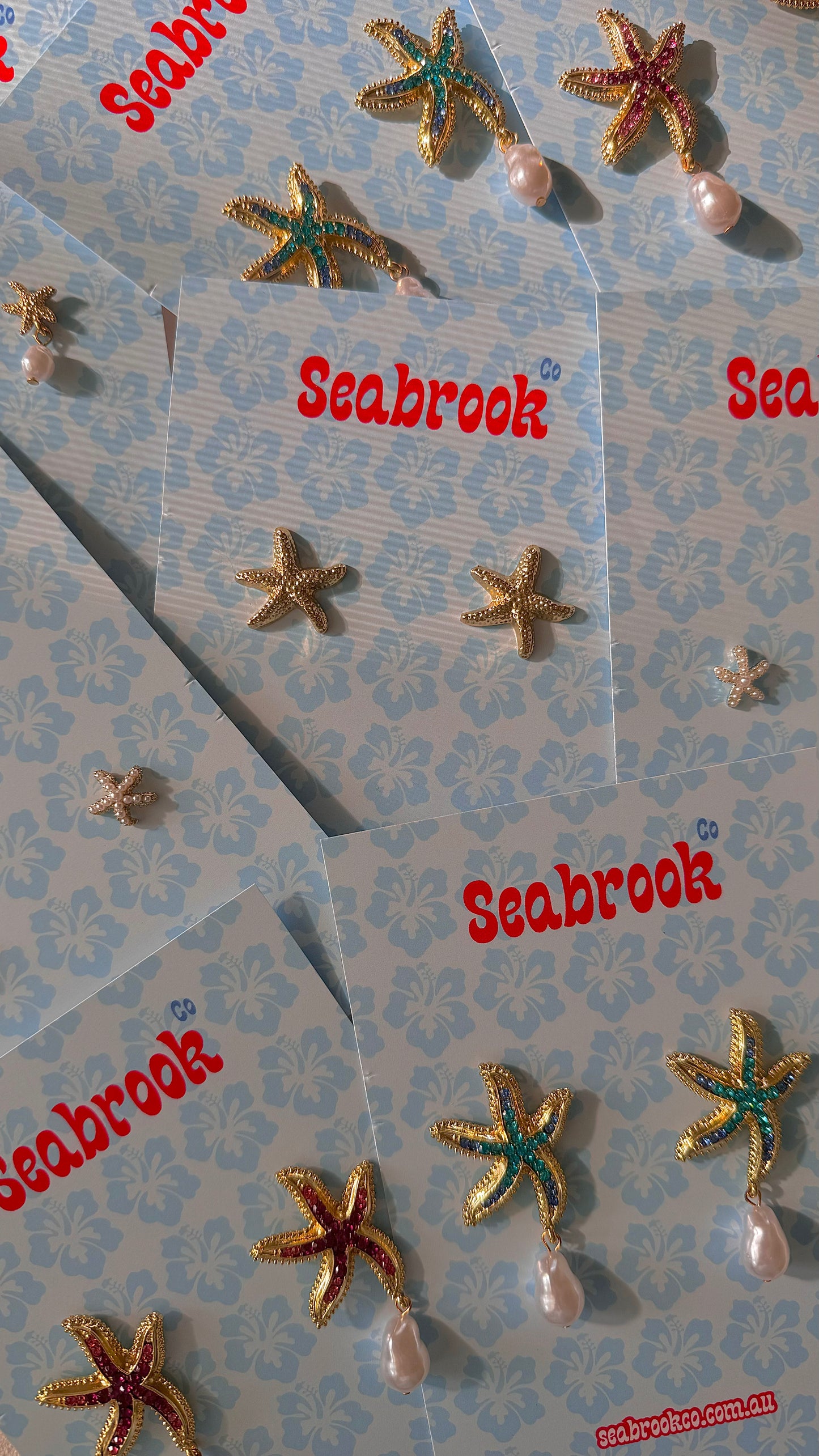 Textured Golden Starfish Earrings