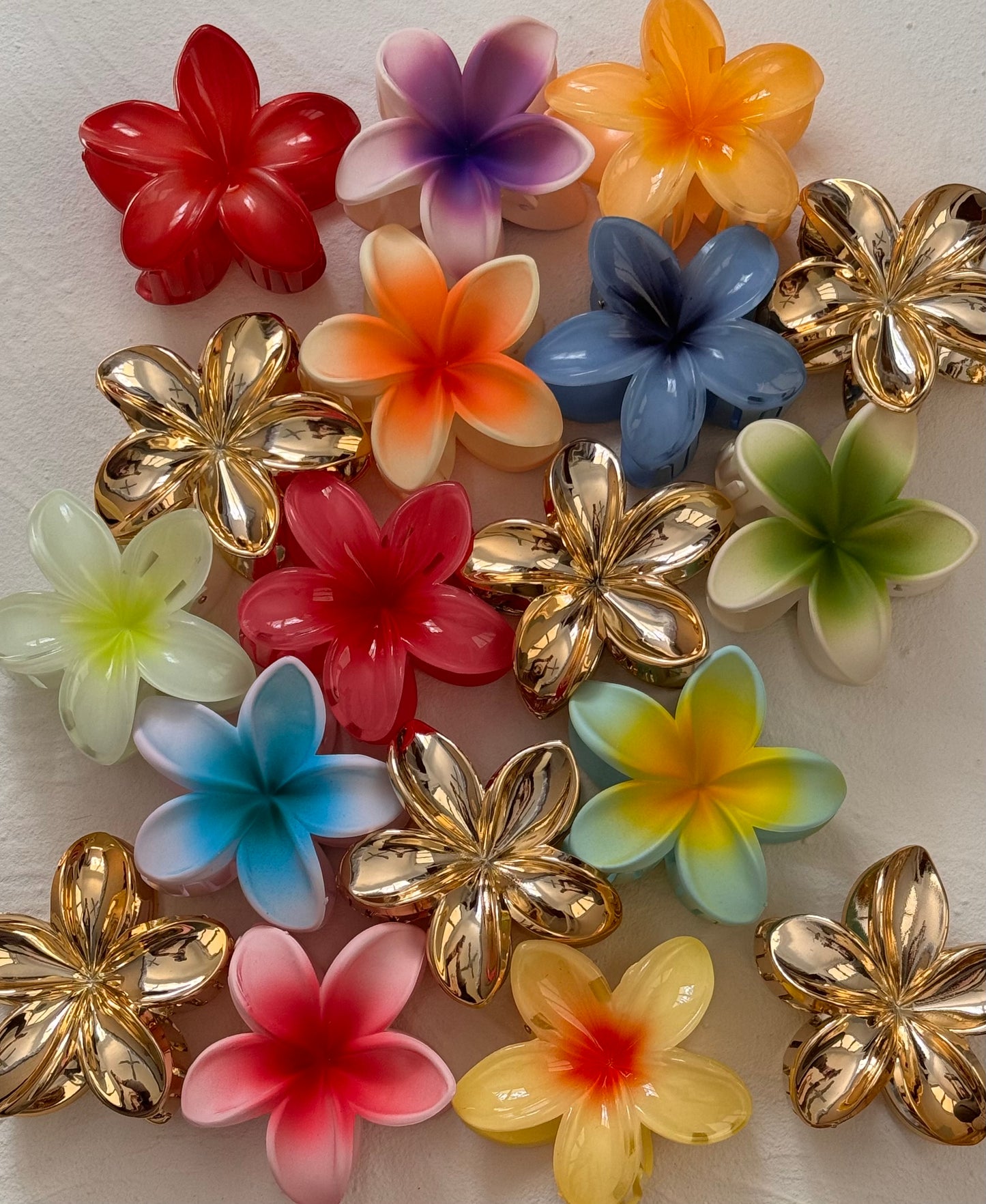 Frosted Blue Frangipani Clip
