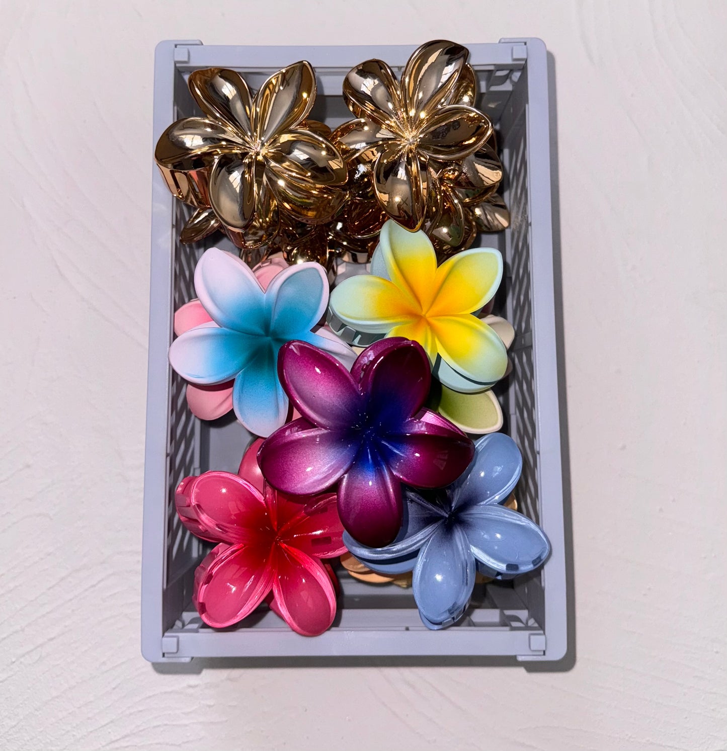 Frosted Blue Frangipani Clip