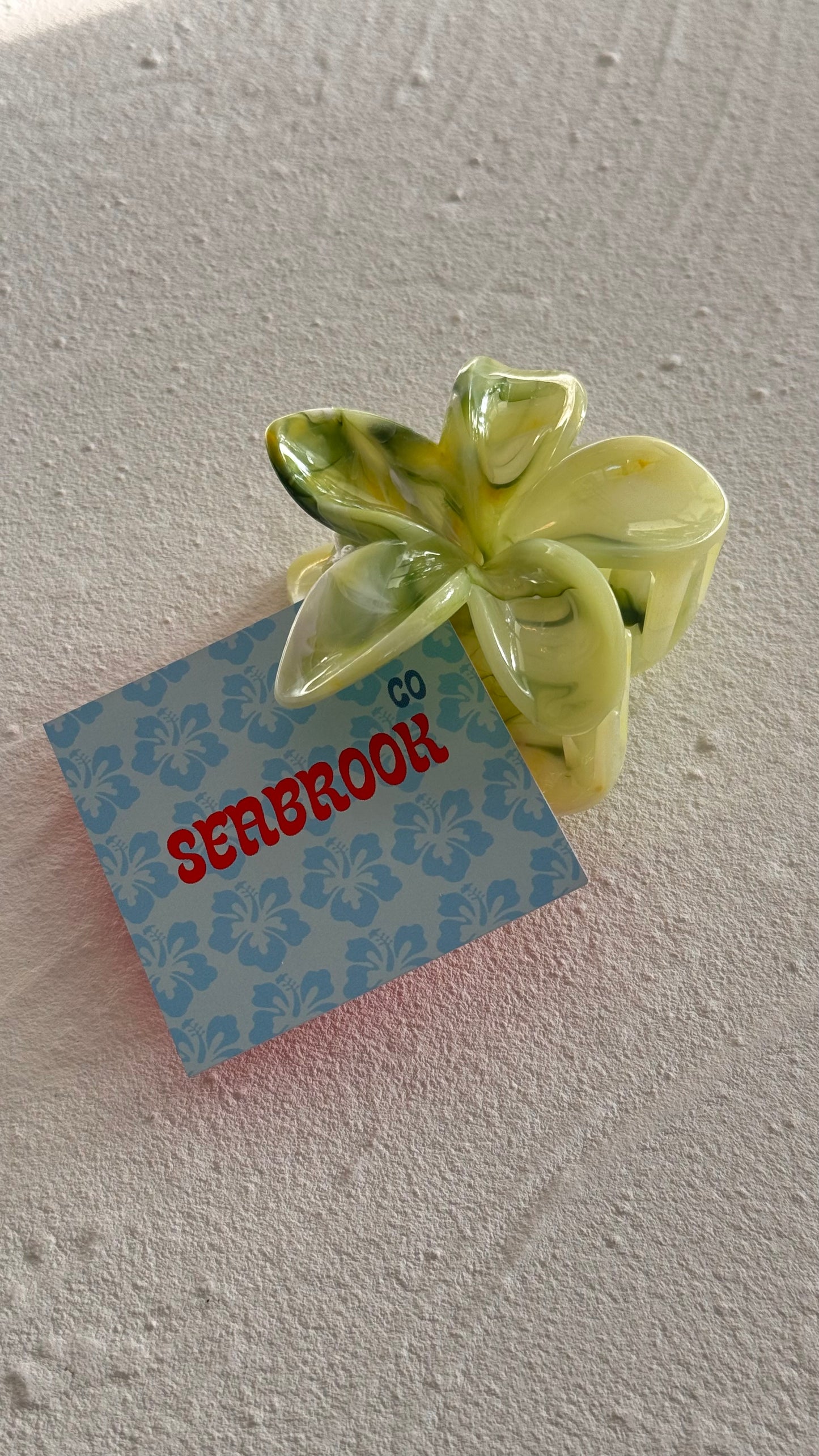 Frangipani Clip Marble Green