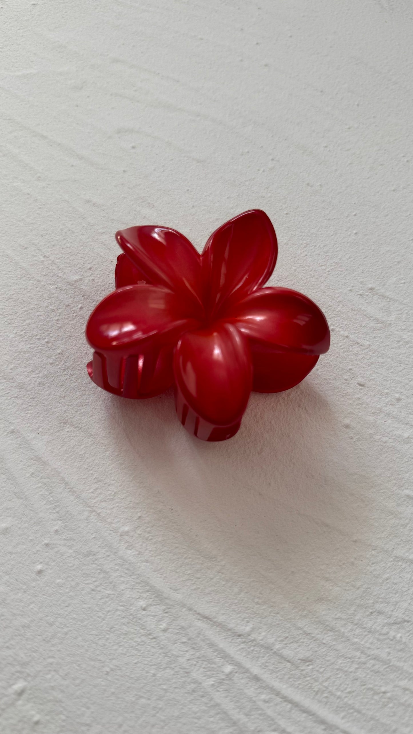 Metallic Red Frangipani Clip